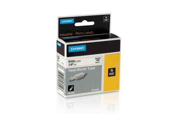 DYMO Heißschrumpfschlauch 6mmx1,5M 18051 sw auf ws