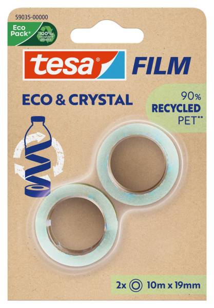 TESA Klebefilm 2ST PET ECO & CRYSTAL klar 59035-00000-00 19mm x10m