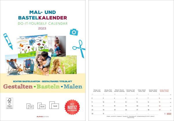 ALPHA Bastelkalender A4 2026 160648 21x29,7cm