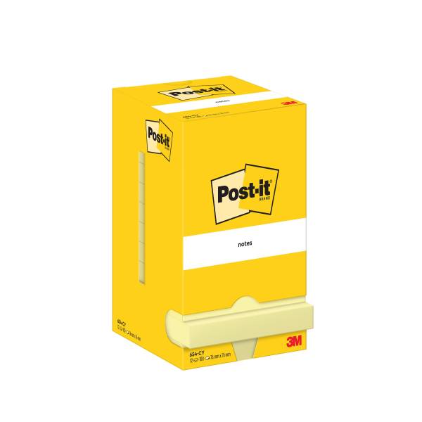 POST-IT Haftnotizblock 12x100BL gelb 654 CY 76x76mm