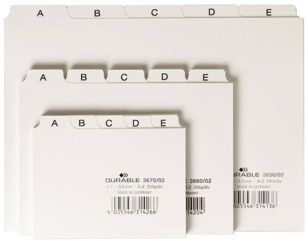 DURABLE Leitregister A-Z A5 weiß 3650 02