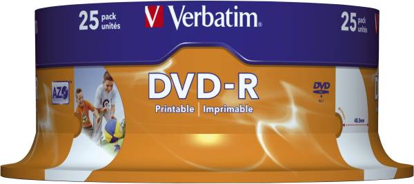 VERBATIM DVD-R 25erSpindel print. 43538 4,7Gb120mi
