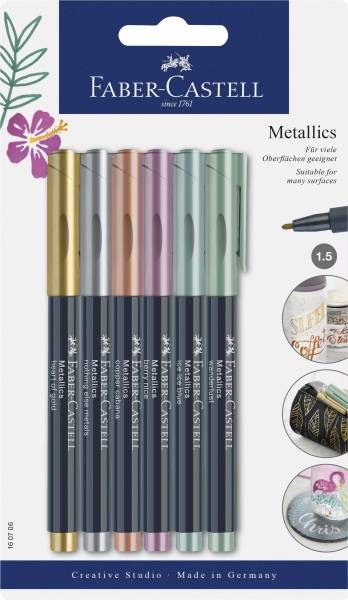 FABER CASTELL Faserschreiber 6ST Metallics sortiert 160706