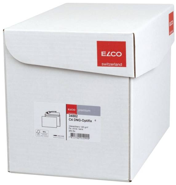 ELCO Briefhülle 120g C4 250ST weiß 34882 Office Box Haftklebung