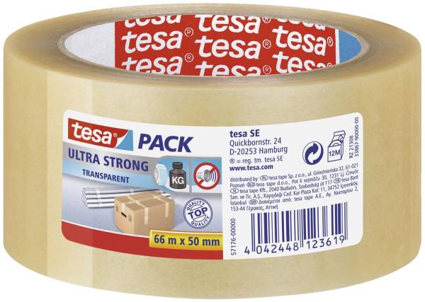 TESA Packband 50mmx66m transparent 57176 - Ultra strong