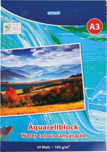 STYLEX Aquarellblock A3 28691 24BL/190g
