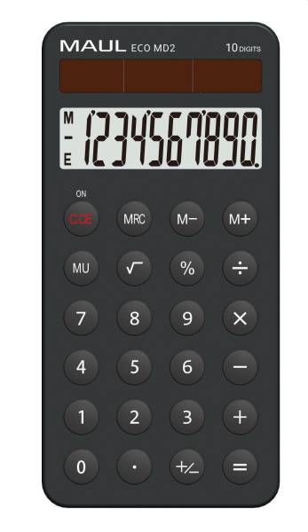 MAUL Taschenrechner Solar ECO MD 2 schwarz 72752 90 10Stellen