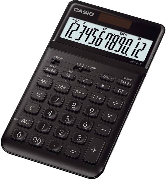 CASIO Tischrechner 12-stellig schwarz JW-200SC-BK