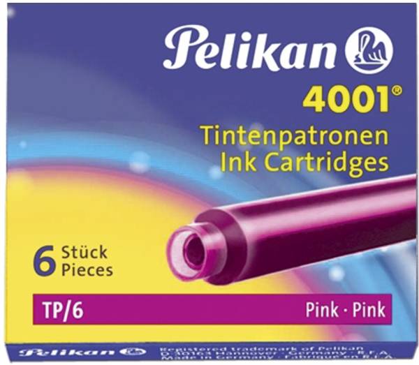PELIKAN Tintenpatrone 4001 pink 321075 TP6 6St