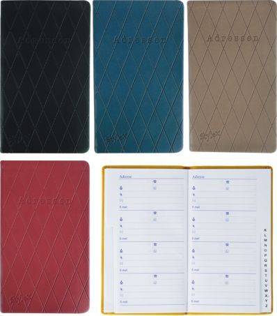 STYLEX Adressbuch Papierbezug 46606 8x15cm Farb. Sort. Uni