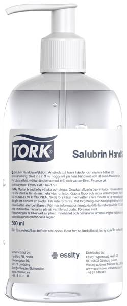 TORK Händedesinfektionsmittel GEL 500ml 911103 mit Pumpkopf