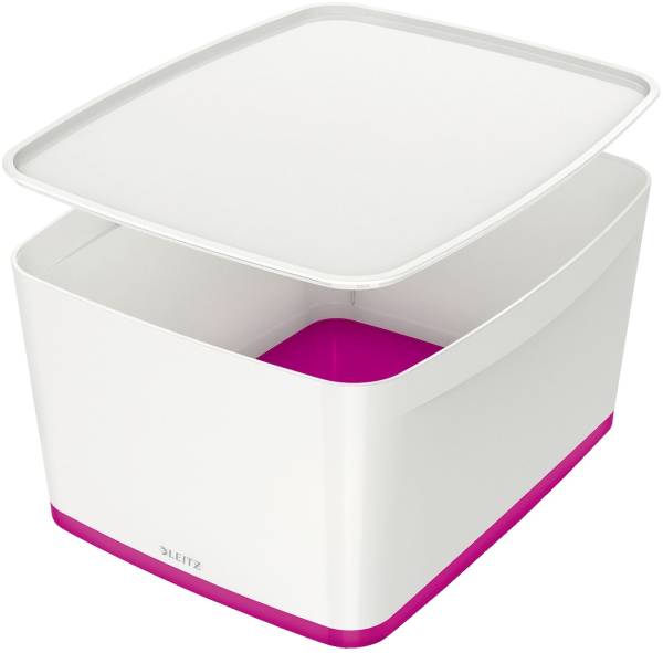 LEITZ Ablagebox MyBox groß A4 weiß/pink 5216-10-23 18 Liter