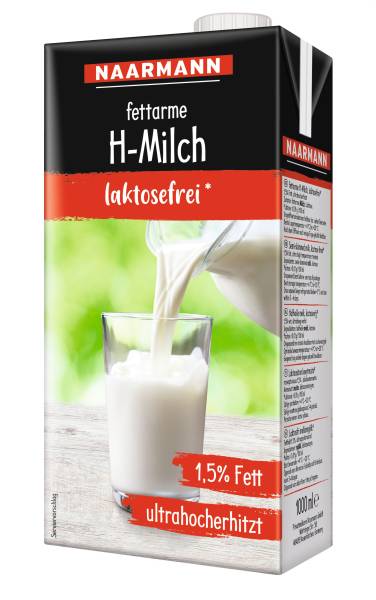 NAARMANN H-Milch 1.5% Fett laktosefrei 12x1L 2960 / 2900