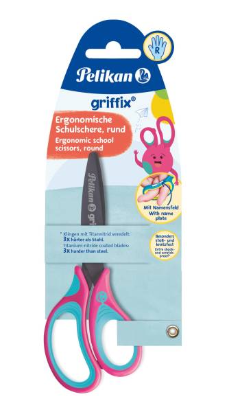 PELIKAN Schulschere Griffix LovelyPink rechts 819114 SC1RR / 14cm