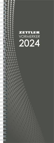 ZETTLER Pultkalender 10.5x29.5cm 1W 2S 660101/709-0000 hoch,Spiralbindu