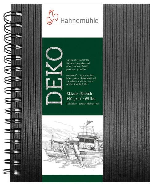 HAHNEMÜHLE Skizzenbuch A4 Deko schwarz 10-628288