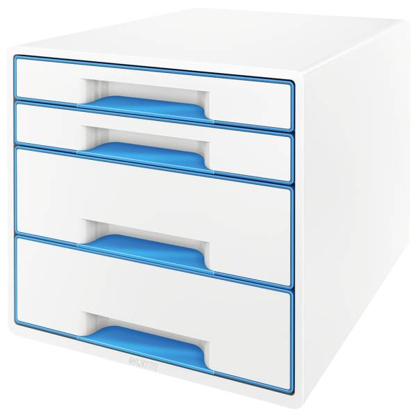 LEITZ Schubladenbox WOW CUBE blau metallic 5213-20-36 4 Schubladen