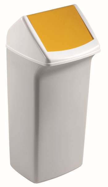 DURABLE Papierkorb 40L+Schwingklappe weiß/gelb VEH2012035 Durabin