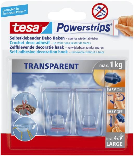 TESA Powerstrips 2Haken 1kg transp. 58813-00000-20