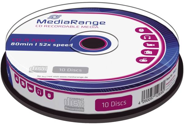 MEDIARANGE CD-R 10er Spindel MR214 700Mb80min