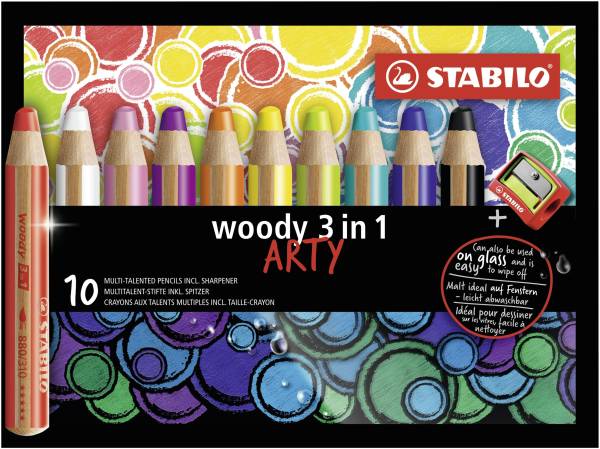 STABILO Farbstiftetui 10ST Woody ARTY sortiert 880/10-1-20