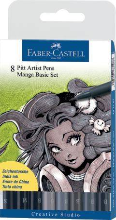 FABER CASTELL Tuschestift 8er-Etui 167107 Manga
