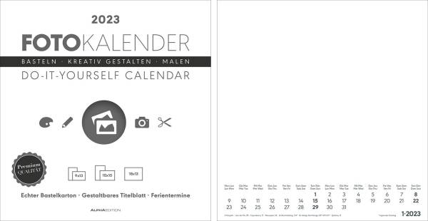 ALPHA Bastelkalender 2026 weiß 160645 21x22cm