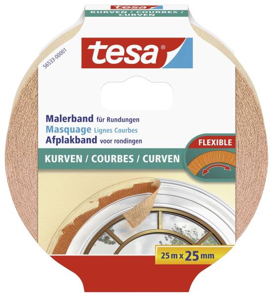 TESA Kreppband f.Kurven beige 56533-00001-02 25mm x25m