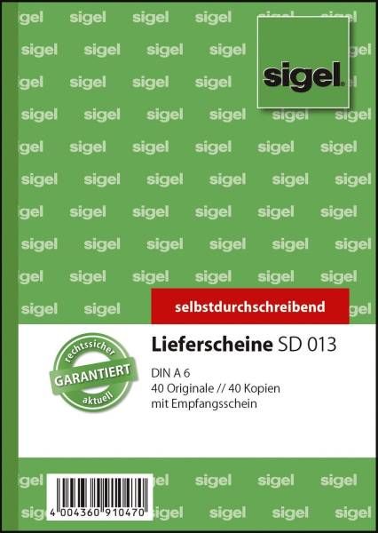 SIGEL Lieferscheinbuch A6/2x40BL SD013