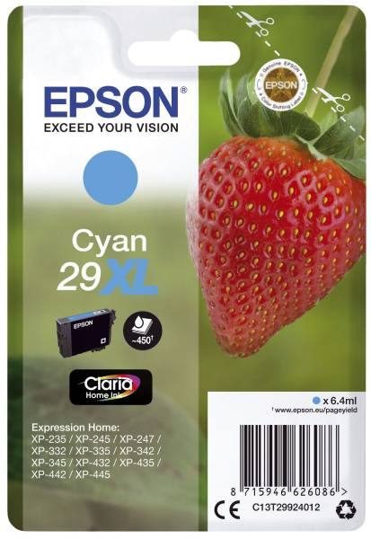 EPSON Inkjetpatrone Nr. 29XL cyan C13T29924012