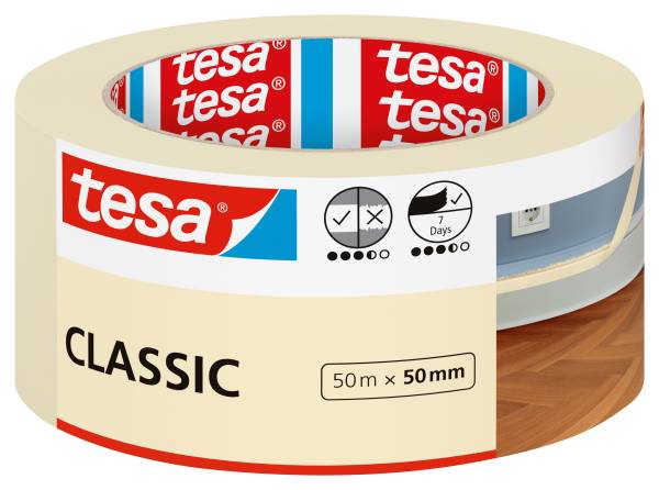 TESA Malerkreppband Classic beige 52807-00000 50mm x50m