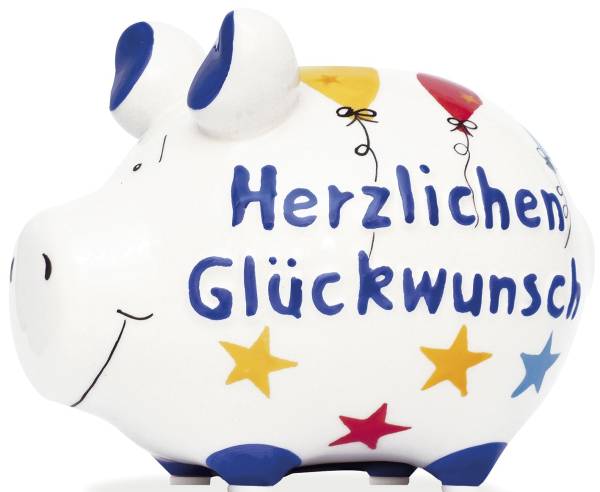 KCG Spardose Schwein klein 101635/10026889 Herzlichen Glückwuns