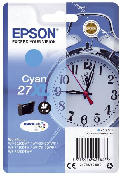 EPSON Inkjetpatrone Nr. 27XL cyan C13T27124012