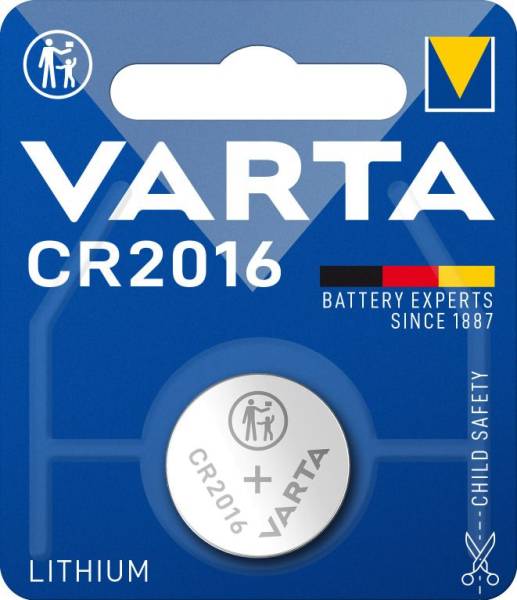 VARTA Batterie Knopf Lithium 3V Elec 06016101401 CR2016 1St