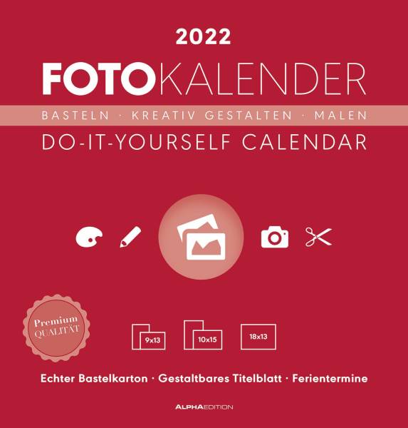 ALPHA Bastelkalender 2025 rot 104453 21x22cm