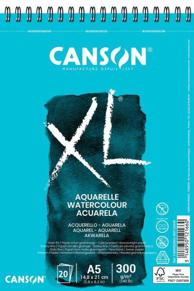 CANSON Aquarellblock A5 XL 20Blatt 300g C400082843