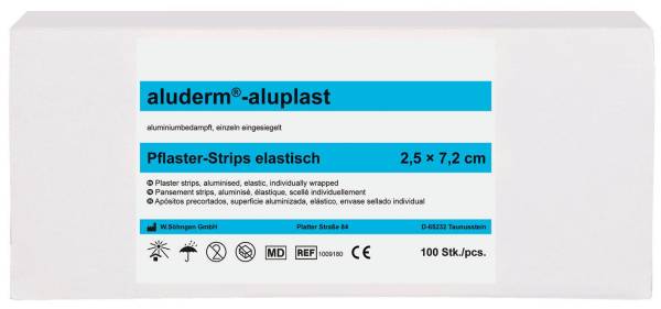 SÖHNGEN aluderm-aluplast Pflasterstripes 100St. 1009180 elastisch 2,5x7,2cm