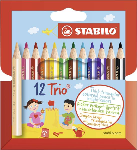 STABILO Farbstift Trio dick kurz 12er 205/12-01 Pl-Et Swano