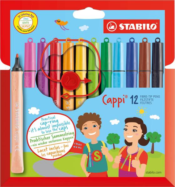 STABILO Faserschreiber Cappi 12 Farben sort. 168/12-4 Kartonetui