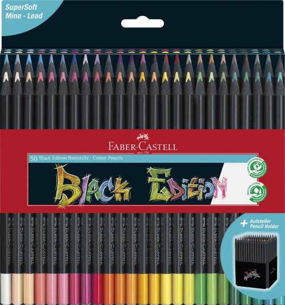 FABER CASTELL Farbstiftetui 50ST Black Edition 116450
