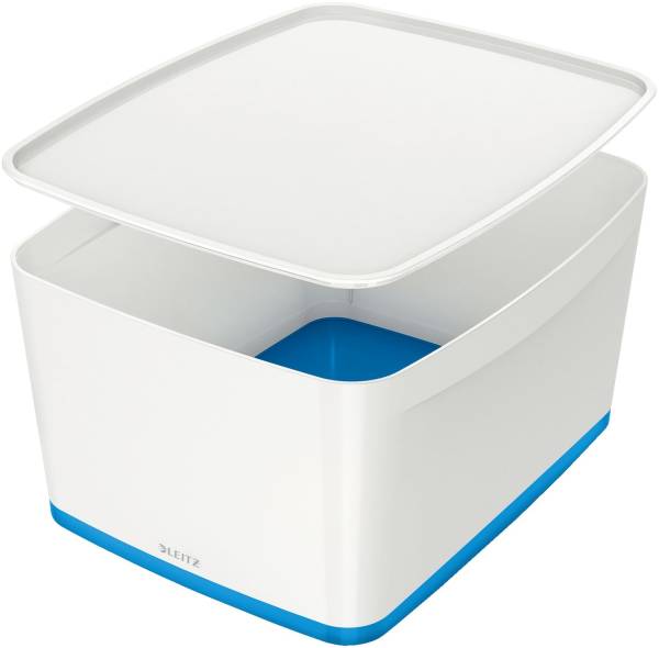 LEITZ Ablagebox MyBox groß A4 weiß/blau 5216-10-36 18 Liter