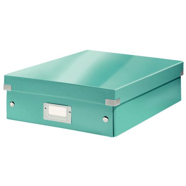 LEITZ Archivbox A4 Wow metal.eisblau 6058-00-51 Click&Store