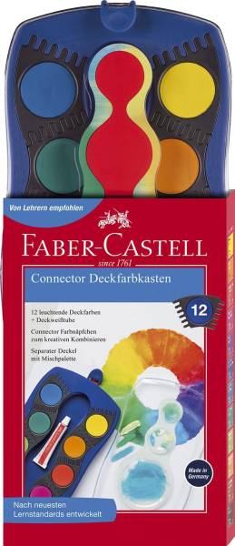 FABER CASTELL Farbkasten 12er Connector blau 125001