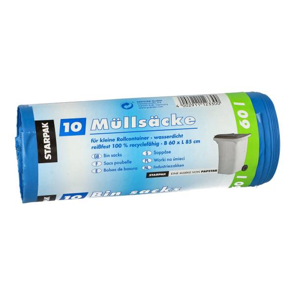 STARPAK Müllsack 60x85 10ST blau 12330 LDPE 60Lit