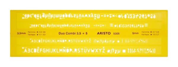 ARISTO Schriftschablone 3,5 + 5 mm AH5305 gerade