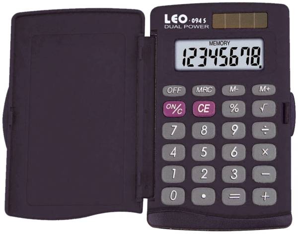 LEO Taschenrechner grau 094S 8-stellig 57x9,5x100mm BxHxT