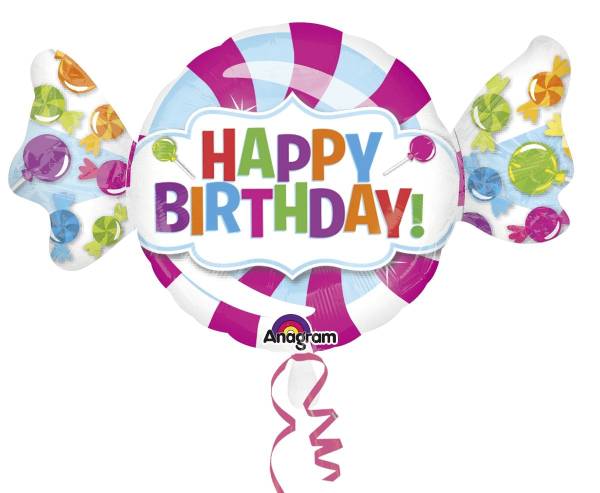 Folienballon Bonbon Happy Birthday 161701 /3161775 101x60cm