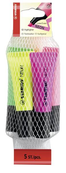 STABILO Textmarkeretui Neon 5 Farben sort. 72/5-2