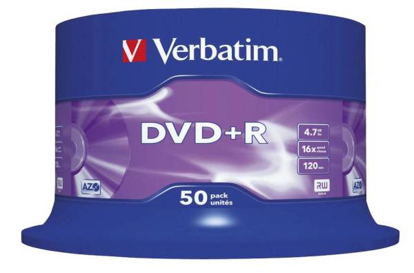 VERBATIM DVD+R AZO 4,7 GB 16x 50 Stück 43550