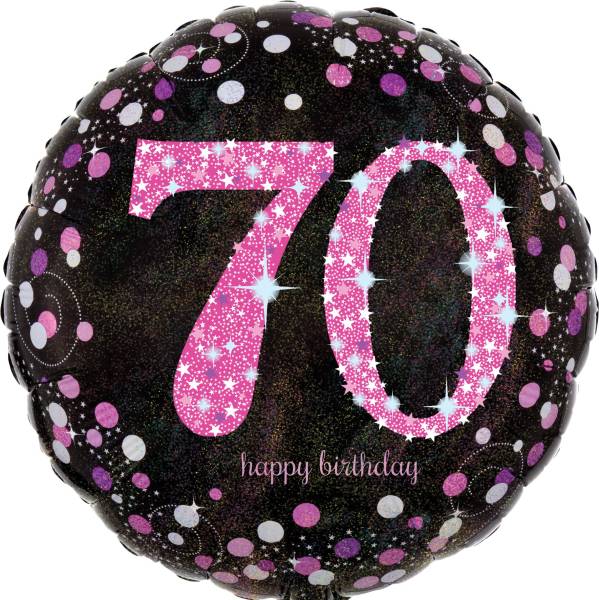 AMSCAN Folienballon Happy Birthday 70 pink 3378901 Sparkling 43cm D.